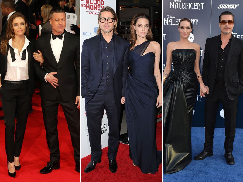 O CASAL BRANGELINA MOSTRA SUA FORÇA AO ADOTAR SEMPRE CORES MAIS FECHADAS (Foto: Getty Images)