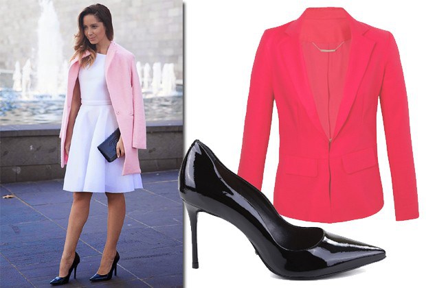 Blazer Sacada, no OQVestir, R$ 519. Scarpin curves black Schutz, R$ 350 (Foto: Reprodução Instagram/Divulgação)