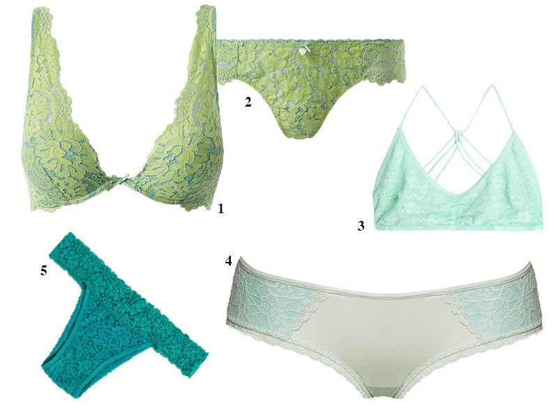 1. Intimissimi, R$ 159. 2. Intimissimi, R$ 69. 3. Dress To, R$ 79. 4. Darling, R$ 92. 5. Hope, R$ 34 (Foto: Divulgação)