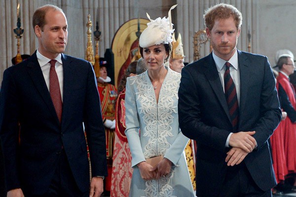 O príncipe William, a duquesa Kate Middleton e o príncipe Harry (Foto: WPA Pool / Getty Images) O príncipe William, a duquesa Kate Middleton e o príncipe Harry (Foto: WPA Pool / Getty Images)
